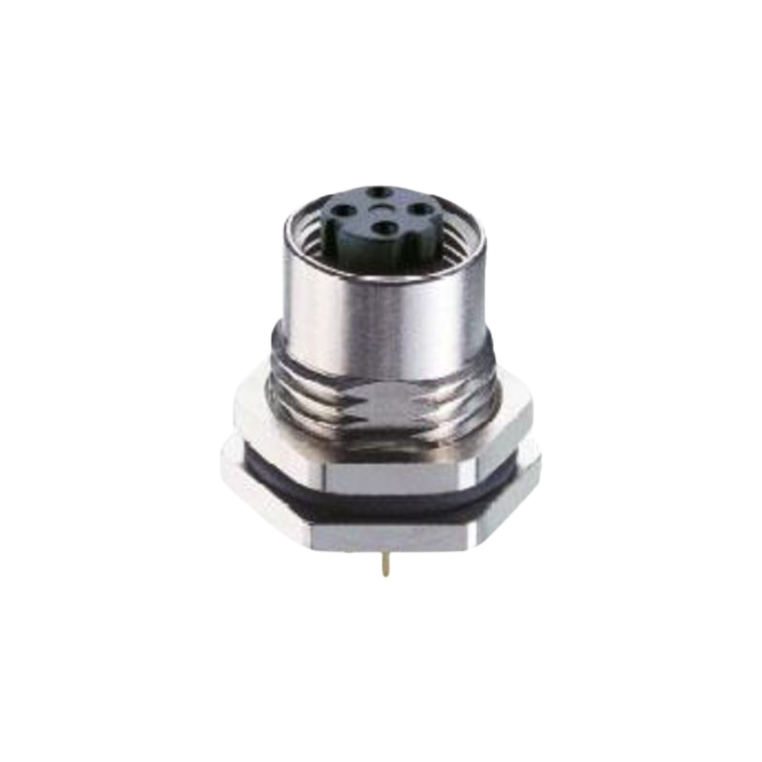 M12 - D coded Industrial Ethernet Receptacle female for PCB